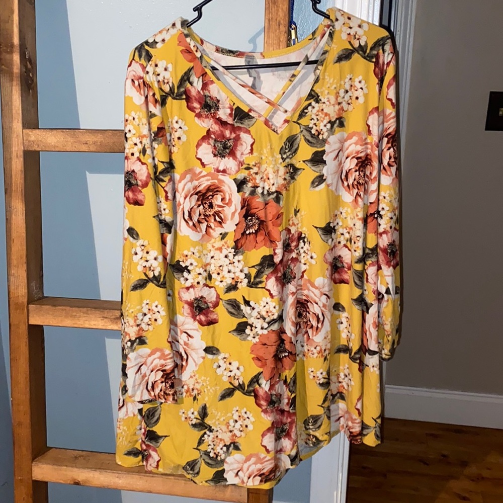 Yellow floral top
